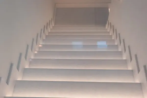 After professional marble grinding and polishing in Dubai Marina showing the restored floor surface