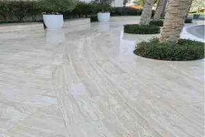 Professional travertine restoration and polishing service in Dubai